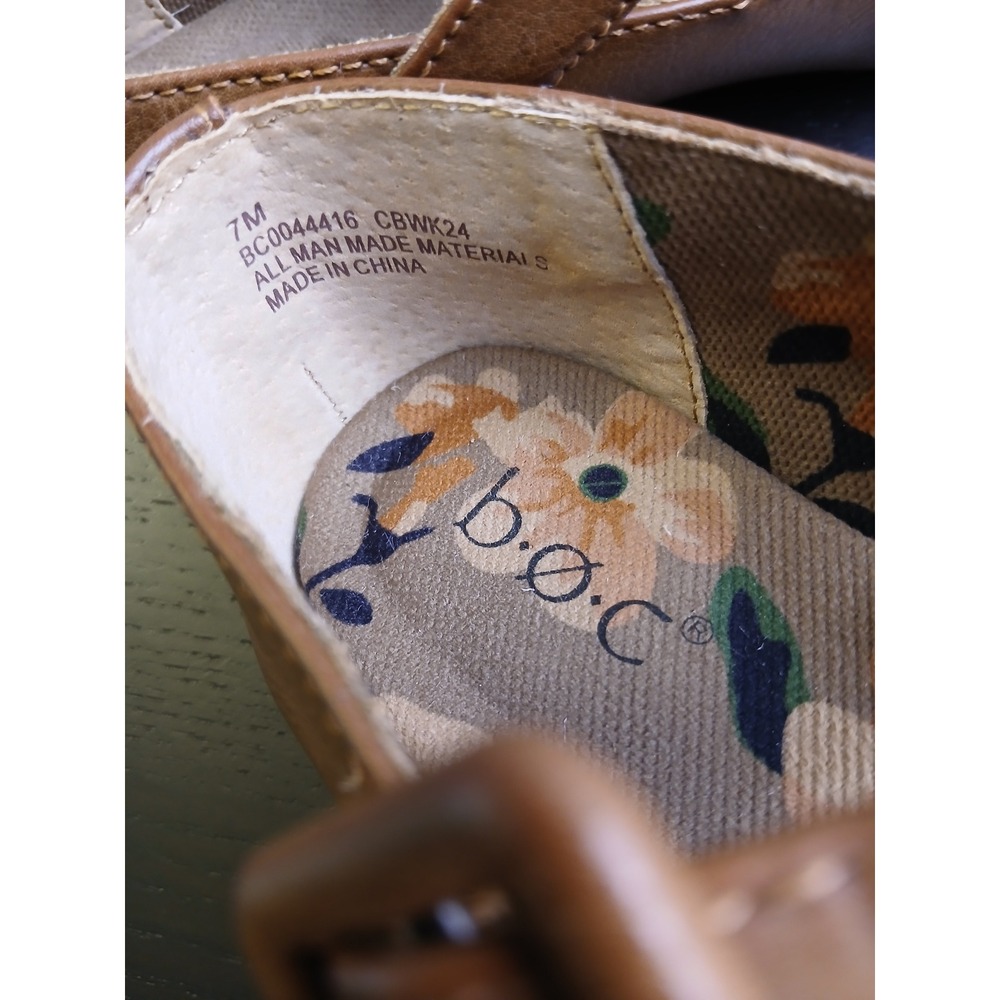 b.o.c. Women Tan Brown Crisscross Mary Jane Flats Square Toe BC0044416 Size 7M - Picture 3 of 9